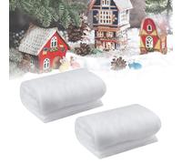 ADERTOS 2 Tappeto di Neve Finta 70cm x 100cm Rotolo di Neve Artificiale Coperta di Neve Natale Neve Finta per Villaggio Natalizio Tappeto da Neve Artificiale per Fai da Te, Decorazione
