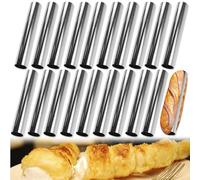 ADERTOS 20 Stampi per Cannoli in Acciaio Inossidabile, Cilindri per Cannoli a Forma di Tubi, Forme per Cannoli, Tubi per Cannoli in Acciaio Inox per Brioche Pasta Sfoglia Biscotti Torte, 11.6 * 1.9cm