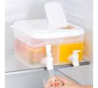 ADERTOS Distributore di acqua fredda per frigorifero 5L Distributore di bevande con rubinetto erogatore di acqua al limone Dispenser di succo di frutta refrigerato, senza BPA Tipo a valvola divisa