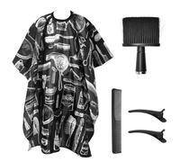 ADERTOS Mantello da Parrucchiere, Mantella da Barbiere Professionisti Impermeabil con 1 Collo Spazzola e 1 Pettine e 2 Forcine Mantella per Taglio Capelli o Colore Capelli, Lunghezza Unisex
