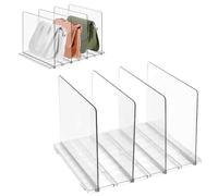 ADERTOS Set di 4 divisori per scaffali trasparenti in ABS, organizer per borsa regolabile, separatore per armadio/cucina, armadio/ripostiglio/ripostiglio, 4 pezzi