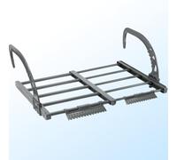 ADERTOS Stendino da Termosifone 32-55 cm Stendibiancheria da Balcone Stendino da Balcone Allungabile, Stendibiancheria Balcone Ringhiera, Nero