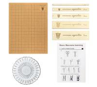 ADERTOS Tavola per Macramè 28 * 38 cm, Lavagna per Progetti Macramè, Tavola per Progetto Macramè, con 30 Matite a Forma di T e 5 Righelli Ausiliari per Intrecciatura, Fai da Te