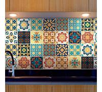 ADesign 32 Pz Adesivi per Piastrelle Bagno e Cucina 15 x15 cm Autoadesivo Decorazione Adesivo murale in PVC Impermeabile Adesivi Pavimento Parete mattonelle mosaico stile /T1001