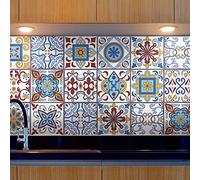 ADesign 32 Pz Adesivi per Piastrelle Bagno e Cucina 15 x15 cm Autoadesivo Decorazione Adesivo murale in PVC Impermeabile Adesivi Pavimento Parete mattonelle mosaico stile /T1024