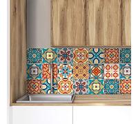 ADesign 32 Pz Adesivi per Piastrelle Bagno e Cucina 15 x15 cm Autoadesivo Decorazione Adesivo murale in PVC Impermeabile Adesivi Pavimento Parete mattonelle mosaico stile /T1002