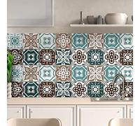 ADesign 32 Pz Adesivi per Piastrelle Bagno e Cucina 15 x15 cm Autoadesivo Decorazione Adesivo murale in PVC Impermeabile Adesivi Pavimento Parete mattonelle mosaico stile /T1003