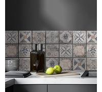 ADesign 32 Pz Adesivi per Piastrelle Bagno e Cucina 15 x15 cm Autoadesivo Decorazione Adesivo murale in PVC Impermeabile Adesivi Pavimento Parete mattonelle mosaico stile /T1064