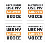 Adesivi: 100 mm, 4 pezzi - Don't make me use my lawyer voice, XXL giuristi Office Sticker