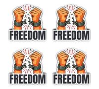 Adesivi: 100 mm, 4 pezzi - Freedom Giuristi con pugni con manette saltate