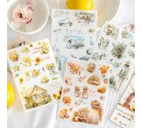 Adesivi 12 Fogli Scrapbooking Stickers Set, viaggio trasferimento adesivi Scrapbooking Accessori per Scrapbooking, Bullet Journaling, album fotografici, idee di imballaggio decorazione (vita)