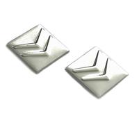 Adesivi 16 x 16 mm (2 pezzi). Adatto per auto Cit.roe.n, auto, adesivi per chiavi, telecomando, decorazione, ecc. quadrati 16 mm in alluminio, metallo, adesivi con emblema (16 x 16 mm Ctrn.. 2 pezzi)