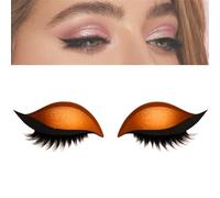 Adesivi 2 in 1 riutilizzabili per ombretto e ciglia finte, adatti a tutte le forme di occhi, per un look naturale e senza sforzo (Due paia arancioni)