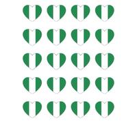 Adesivi: 25 mm, 20 pezzi, 20 adesivi a forma di cuore, bandiera della Nigeria, adesivi in vinile 25 mm (2,5 cm), resistenti agli agenti atmosferici, ai raggi UV, set per laptop, cellulare, decorazione