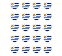Adesivi: 25 mm, 20 pezzi, motivo: bandiera Uruguay, set da 20 adesivi in vinile, 25 mm, impermeabili, resistenti ai raggi UV, decorazione per computer portatile, custodia