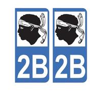 Adesivi 2B con logo ufficiale della regione Corsica per targa