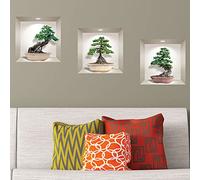 Adesivi 3D | Adesivo da parete adesivo 3D bonsai ginseng - adesivi murali per camera degli adulti - adesivi murali 3D - Decorazione da parete per soggiorno, adesivi murali Trompe l'occhio | 30 x 90 cm