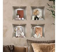 Adesivi 3D | Adesivo da parete effetto 3D oggetti design - Adesivi murali per camera degli adulti - Adesivi murali 3D - Decorazione per soggiorno, adesivi murali per camera da letto, 60 x 60 cm