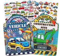 ADESIVI 3D AUTO LIBRO ATTACCA E STACCA PER BAMBINI 2-6 ANNI SET DI 2 PEZZI