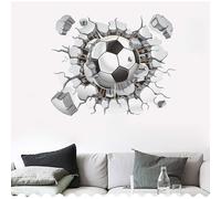 Adesivi 3D da calcio, adesivi murali da calcio compatibili con le camere da letto dei ragazzi, adesivi murali in vinile 3D compatibili con i