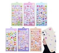 Adesivi 3D | Decalcomanie Divertenti Riutilizzabili 6 Pezzi | Adesivi per Scrapbooking | Per Bambini Famiglia Amici Esterno Frigorifero Agenda Casa Auto Quaderno Portapranzo Borraccia