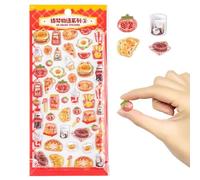 Adesivi 3D - Decalcomanie Divertenti Trasparenti a Tema Alimentare,Adesivi Per Taccuini | per Bambini, Adulti, Ricompense, Scuola, Taccuino, Agenda, Diario, Telefono, Bagaglio, Borraccia