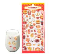 Adesivi 3D, decalcomanie per alimenti, trasparenti, e divertenti, adesivi per computer portatile, per adulti, scuola, giornale, agenda, telefono, bagaglio, bottiglia