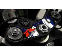 ADESIVI 3D GSXR PROTEZIONE PIASTRA STERZO COMPATIBILE per MOTO suzuki GSX-R blu