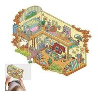Adesivi 3D Housee - Adesivo con scena in miniatura del fumetto | Adesivo con scena dei cartoni animati, adesivi multifunzionali per bambini in miniatura, adesivi colorati per scena della casa