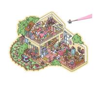 Adesivi 3D Housee - Adesivo con scena in miniatura del fumetto | Adesivo con scena dei cartoni animati, adesivi multifunzionali per bambini in miniatura, adesivi colorati per scena della casa