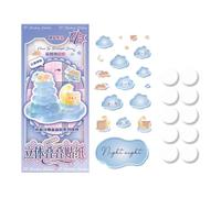 Adesivi 3D per bambini, Stacking Funny Animal Toys,Kids Phone Bubble Sticker Decal Set - Notebook Diary Cup Luggage Water Bottle Skateboard Computer Case, 8,07 x 3,74 pollici