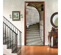 Adesivi 3D per Porta 77 x 200 cm Gradini in pietra angolare Fotomurali Autoadesivi Per Porte In Vinile, Impermeabile Carta da Parati Soggiorno Cucina Camerette Art Applique Poster