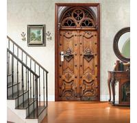 Adesivi 3D per Porta 77 x 200 cm Porta con motivo retrò Fotomurali Autoadesivi Per Porte In Vinile, Impermeabile Carta da Parati Soggiorno Cucina Camerette Art Applique Poster