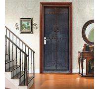 Adesivi 3D per Porta 90 x 200 cm cancello in ferro nero Fotomurali Autoadesivi Per Porte In Vinile, Impermeabile Carta da Parati Soggiorno Cucina Camerette Art Applique Poster