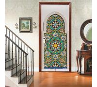 Adesivi 3D per Porta 90 x 200 cm modello boemo Fotomurali Autoadesivi Per Porte In Vinile, Impermeabile Carta da Parati Soggiorno Cucina Camerette Art Applique Poster