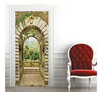 Adesivi 3D per Porta 90 x 200 cm Paesaggio ad arco Fotomurali Autoadesivi Per Porte In Vinile, Impermeabile Carta da Parati Soggiorno Cucina Camerette Art Applique Poster