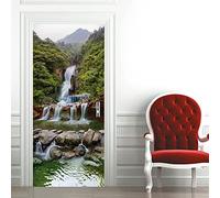 Adesivi 3D per Porta 90 x 200 cm ruscello di montagna Fotomurali Autoadesivi Per Porte In Vinile, Impermeabile Carta da Parati Soggiorno Cucina Camerette Art Applique Poster