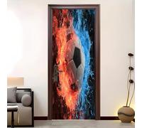 Adesivi 3D per Porta, Creatività Calcistica 3d Adesivi Per Porte Adatti per la Decorazione Della Stanza, Soggiorno, Astratto Autoadesivo Decorazione per Porta 80x210 cm