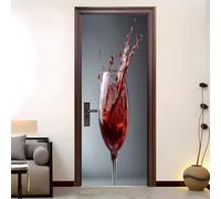 Adesivi 3D per Porta, Motivo Ad Alta Definizione Per Calici Da Vino Adesivi Per Porte Adatti per la Decorazione Della Stanza, Soggiorno, Realtà Autoadesivo Decorazione per Porta 80x210 cm