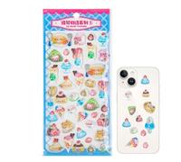 Adesivi 3D Per Scrapbooking | Decorazione Carina E Divertente Trasparente Con Tema Alimentare | Adesivi Per Bottiglie D'Acqua | Per Bambini Adulti Ricompensa Giornale Planner Diario Telefono Valigia B