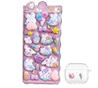 Adesivi 3D - PVC resina epossidica | Puffy Sticker per bambini | Terapia 3D in miniatura | Design animali-mini adesivi per ragazze bambini piccoli adolescenti studenti scrapbooking