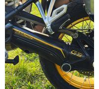Resin Bike Adesivi Moto Compatibile con Bmw R 1250 GS - GS Adventure 2021-2023. Protezione Cardano Forcellone da Urti e Graffi. Adesivi Resinati con Effetto 3D Neutro Oro