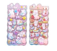 Adesivi 3D - Stickers Animali Per Decorazioni | 2 Fogli Di Adesivi Per Scrapbooking | Per Taccuino Scrapbooking Diario Laptop Artigianato Bambini Ragazzi Ragazze Festa Regali Premi