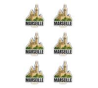 Adesivi: 50 mm, 6 pezzi - Marsiglia France Sticker Basilica Notre-Dame de la Garde Souvenir