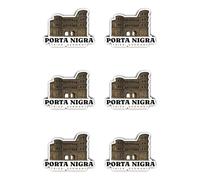Adesivi: 50 mm, 6 pezzi - Porta Nigra Trier Germany città viaggio souvenir