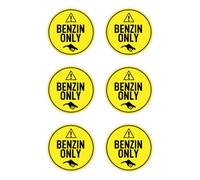 Adesivi: ⌀ 50 mm, 6 pezzi - Solo benzina - per auto, laptop e altro - BENZINA SOLO