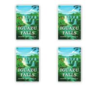 Adesivi: 75 mm, 4 pezzi - Iguazu Falls Argentina Brazil Retro Viaggio Sticker per Valigia e Laptop