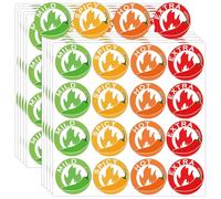 Adesivi a 4 livelli di indicatore piccante rosso peperoncino etichette 2,5 cm negozio di alimentari avviso cibo etichette piccanti indicatori adesivi per imballaggi alimentari, ristoranti 240 pezzi