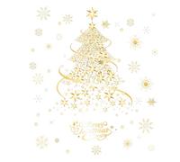 Adesivi A Forma Di Albero Di Natale,2 Fogli Di Adesivi Decorativi Amovibili - Adesivo Statico Per Vetri A Forma Di Albero Di Natale | Per Le Decorazioni Durante Le Feste Su Porta Parete Specchio E Aul