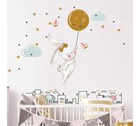 Adesivi a forma di coniglio nel cielo stellato